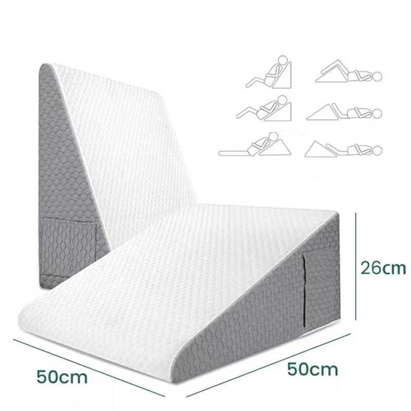 Triangle Wedge Backrest Cushion – Bed & Sofa Reading Pillow (50 x 50 x 26 cm)