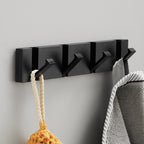 Folding Wall Hook Rack – Black & Gold Coat and Towel Hooks