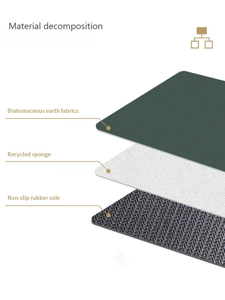 Soft Velvet Diatomite Bath Mat – Quick-Dry & Non-Slip