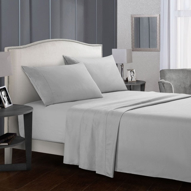 Plain Dyed Sheet Set – Fitted Sheet, Flat Sheet & Pillowcases