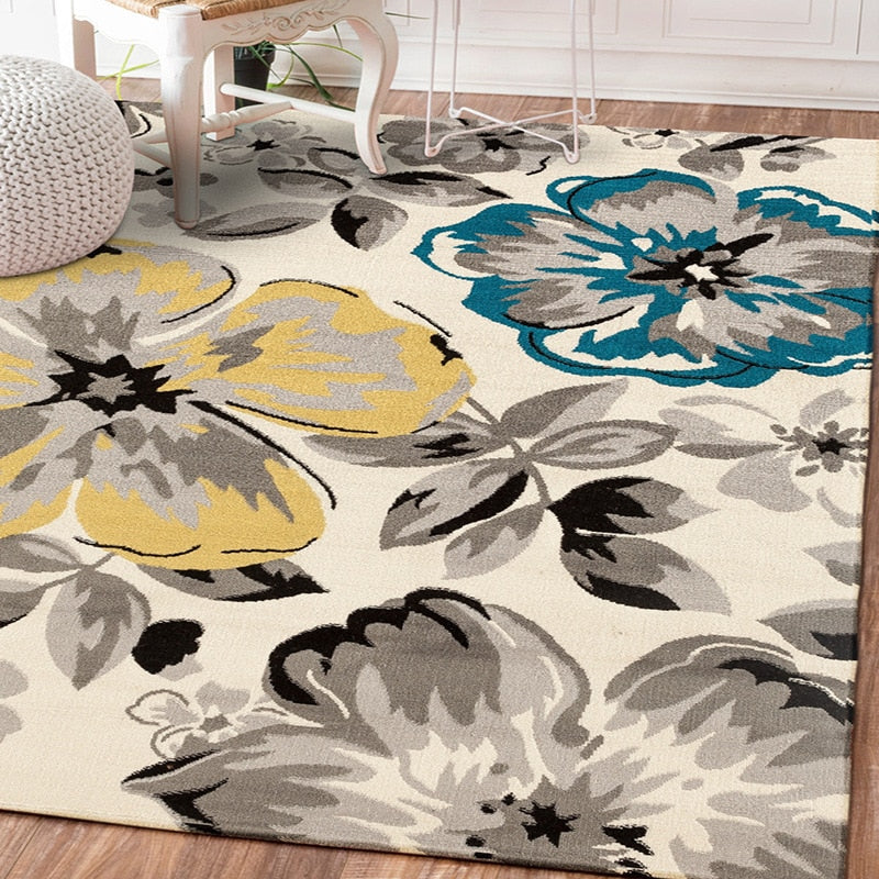 Abstract Flower Print Rug – Soft Non-Slip Area Rug