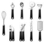 9-piece kitchen gadget set in black