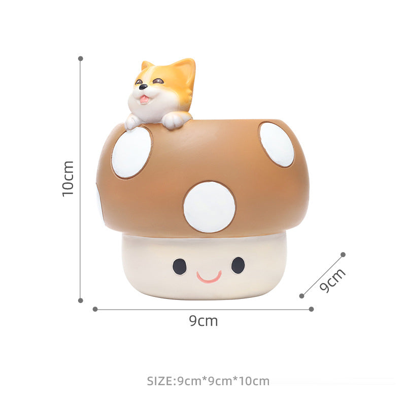 Mushroom Animal Resin Planter – image 8
