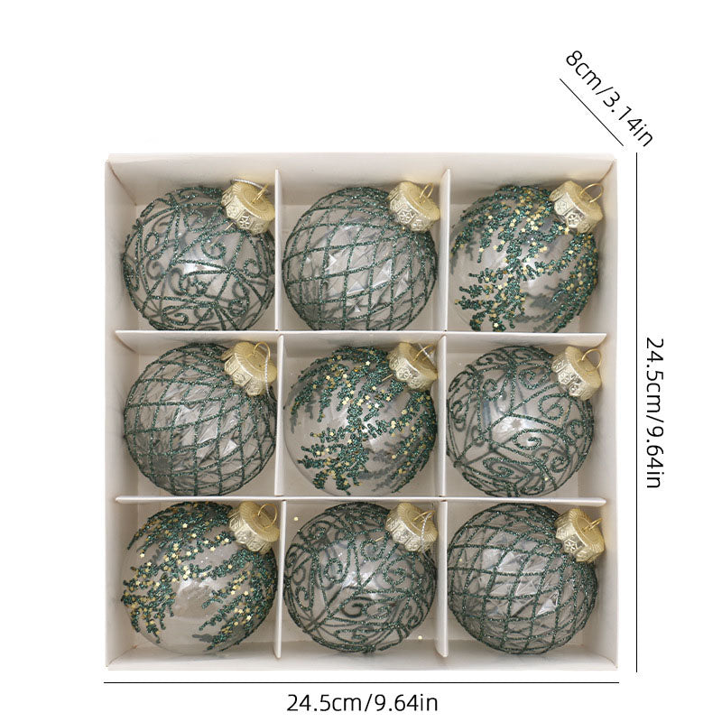 Painted Clear Christmas Bauble Gift Box – 9 x 8 cm