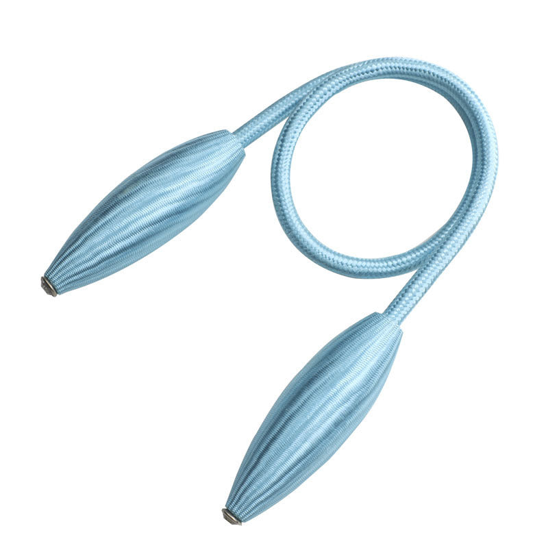 Twisted rope curtain tieback in sky blue