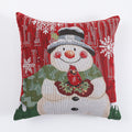 Woven Christmas Cushion Cover – Snowman, Santa, Reindeer & Poinsettia (45 x 45 cm)