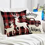 Red Plaid Christmas Cushion Cover (45 x 45 cm) – image 2