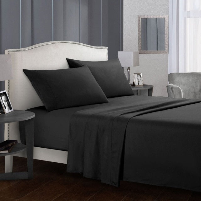 Plain Dyed Sheet Set – Fitted Sheet, Flat Sheet & Pillowcases