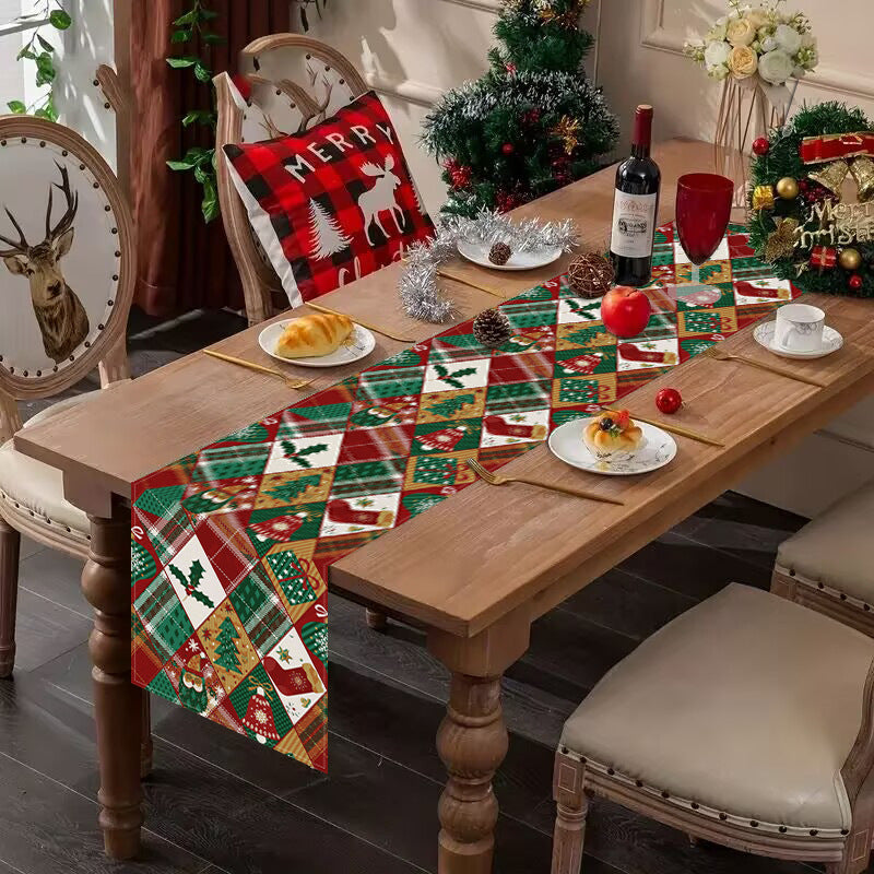 Christmas Stocking Plaid Table Runner (33 x 183 cm)