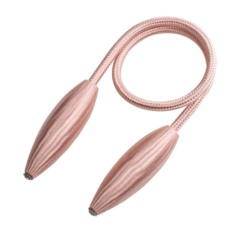 Twisted rope curtain tieback in pink