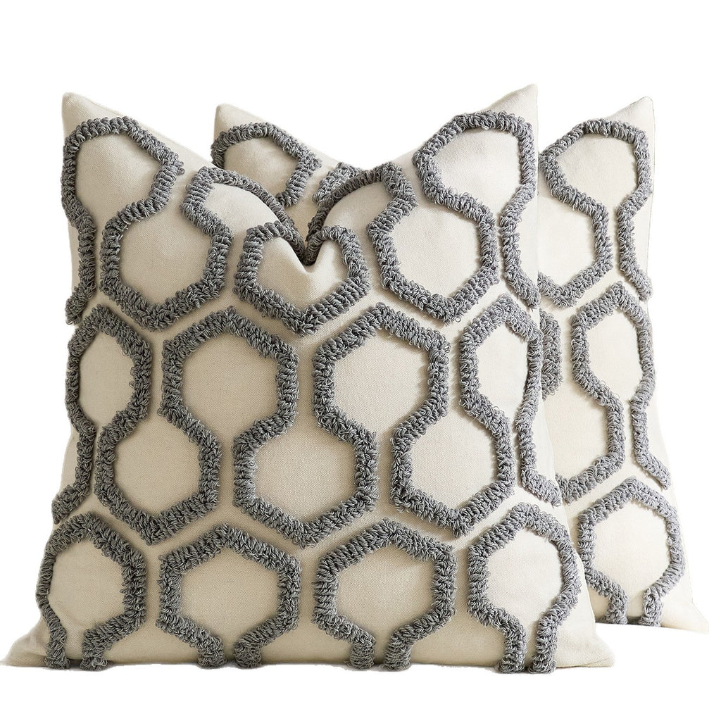 Textured Tufted Geometric Cushion Cover – 45 x 45 cm