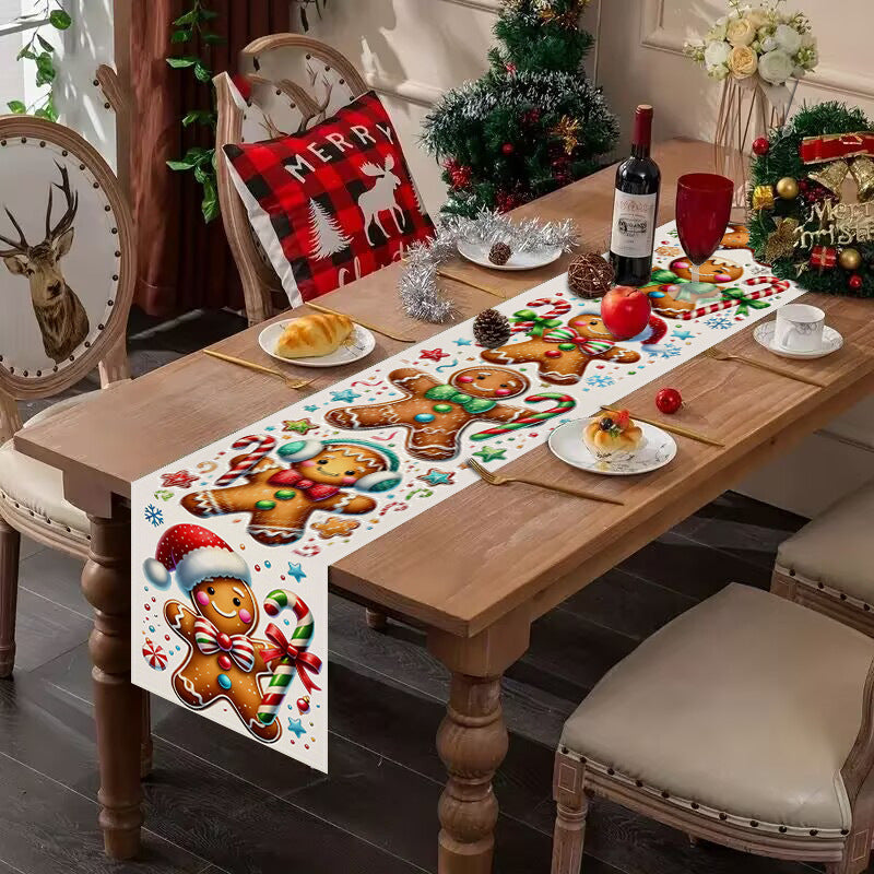 Gingerbread Man Christmas Table Runner (33 x 183 cm)