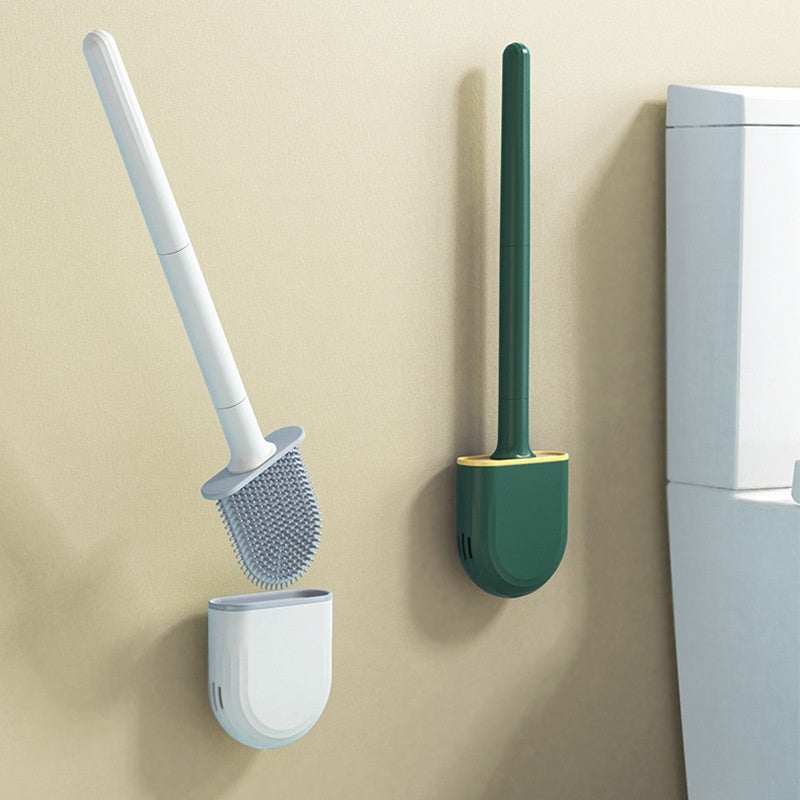 Wall-Mounted Silicone Toilet Brush & Holder