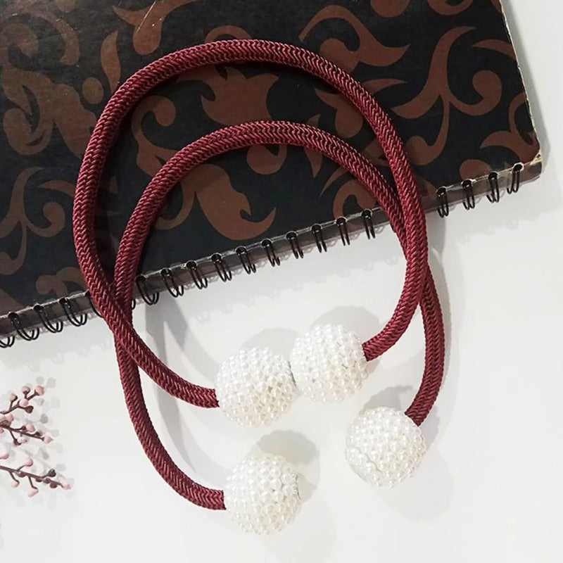 Pearl Bead Magnetic Curtain Tiebacks – Pair – image 5