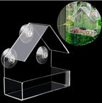 Clear acrylic window bird feeder with suction cups