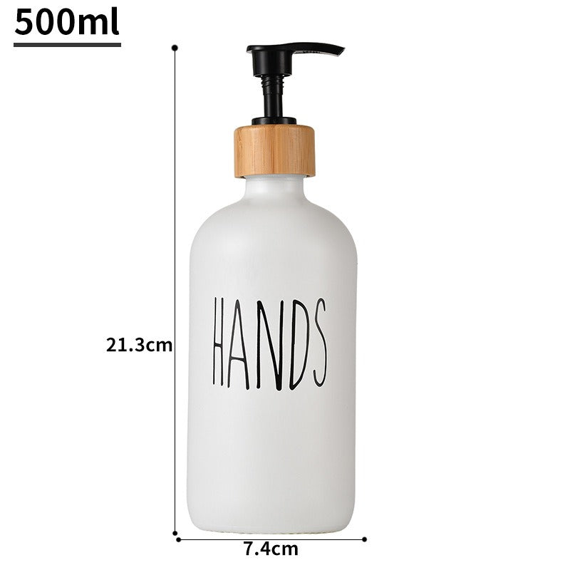 White Hands glass soap dispenser – 21.3cm tall
