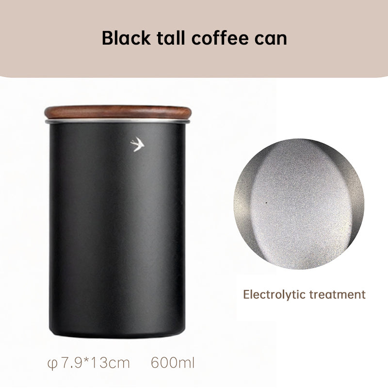 Stainless Steel Coffee and Tea Canister with Wooden Lid