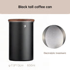 Stainless Steel Coffee and Tea Canister with Wooden Lid