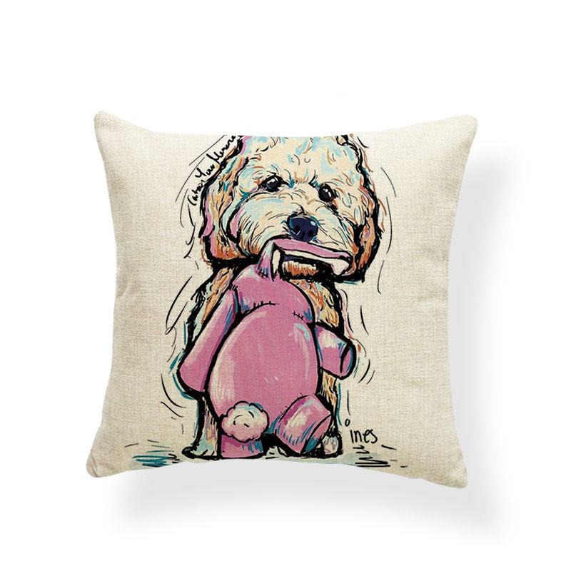 Watercolour Dog Breed Cushion Cover – 45 x 45 cm – image 6