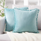 Velvet Pom-Pom Cushion Cover – image 2
