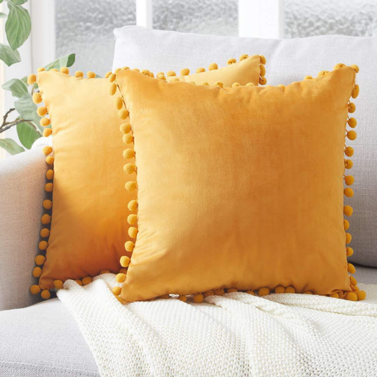 Velvet Pom-Pom Cushion Cover – image 17