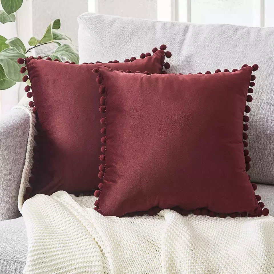 Velvet Pom-Pom Cushion Cover – image 10