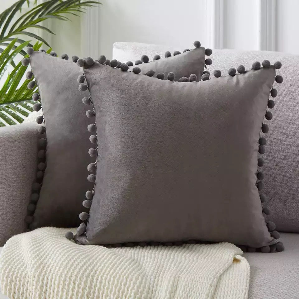Velvet Pom-Pom Cushion Cover – image 15