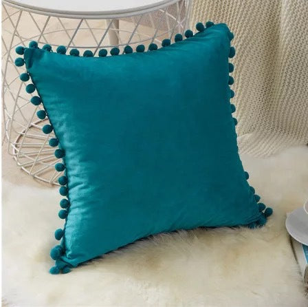 Velvet Pom-Pom Cushion Cover – image 6