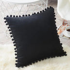 Velvet Pom-Pom Cushion Cover – image 3