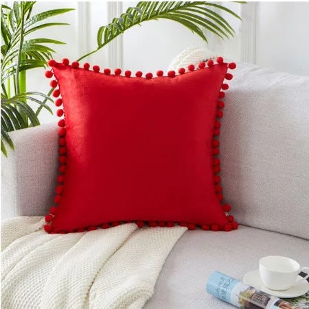 Velvet Pom-Pom Cushion Cover – image 9