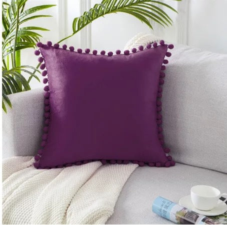Velvet Pom-Pom Cushion Cover – image 18
