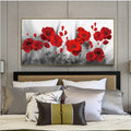 Red Poppy Field Canvas Print – Unframed Panoramic Wall Art – image 5