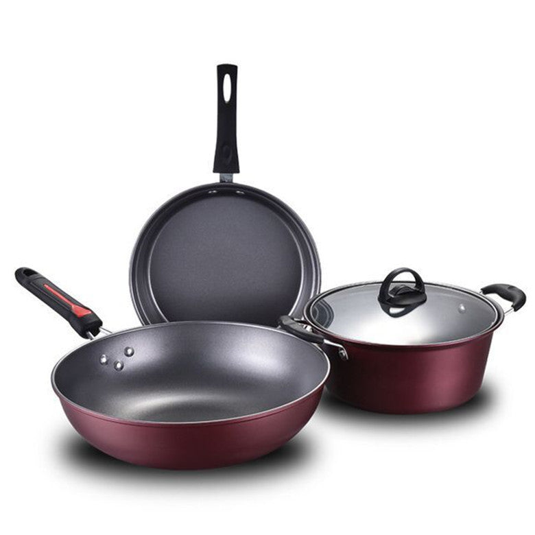 3-Piece Non-Stick Cookware Set – Wok, Frying Pan & Stockpot – image 5