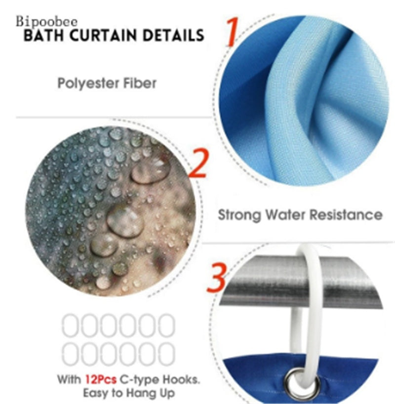 Blue Butterfly Shower Curtain & Bath Mat Set – image 3