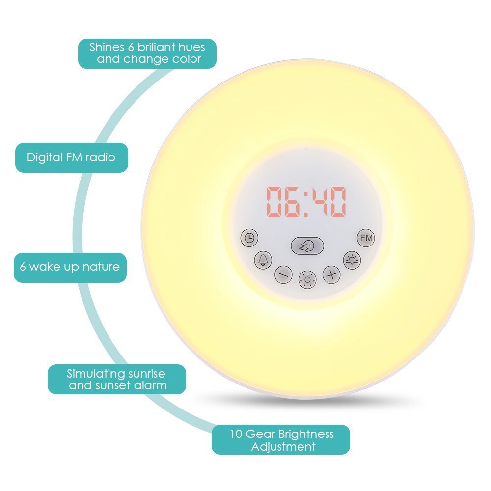 Colour Changing Wake-Up Light Alarm Clock – image 4