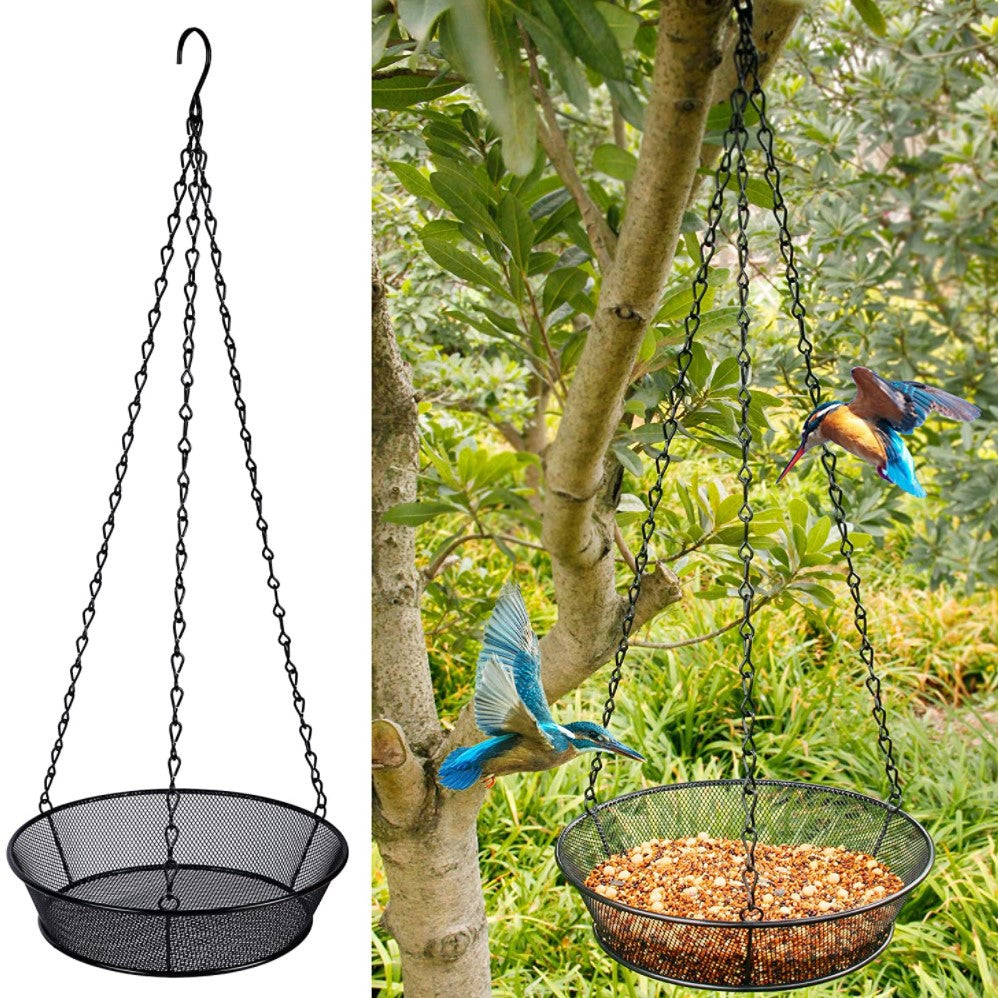 Hanging Mesh Tray Bird Feeder
