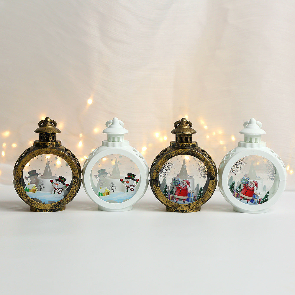 LED Christmas Scene Lantern – Round