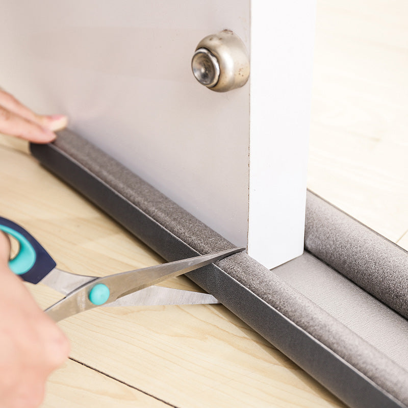 Cutting the under-door draught excluder to fit the door