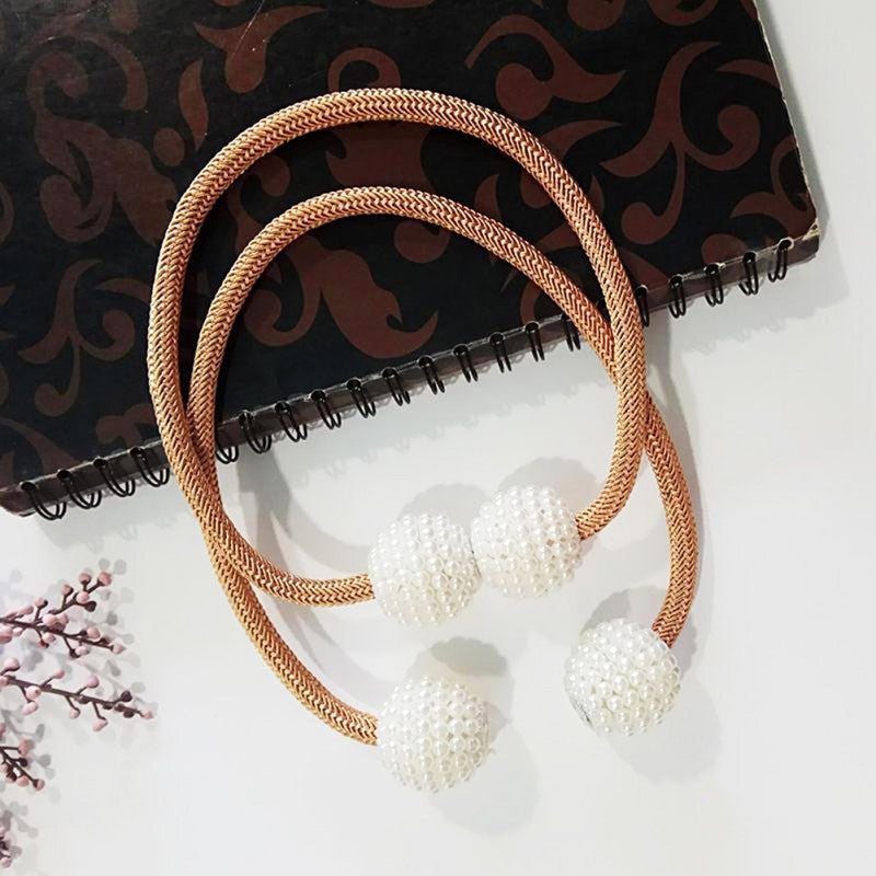 Pearl Bead Magnetic Curtain Tiebacks – Pair – image 8