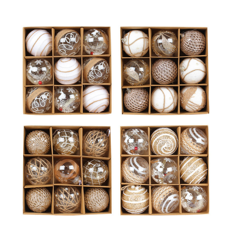 Painted Christmas Bauble Set – 9 x 8 cm Baubles