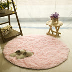 Fluffy Round Faux Fur Rug – Soft Shaggy Area Rug