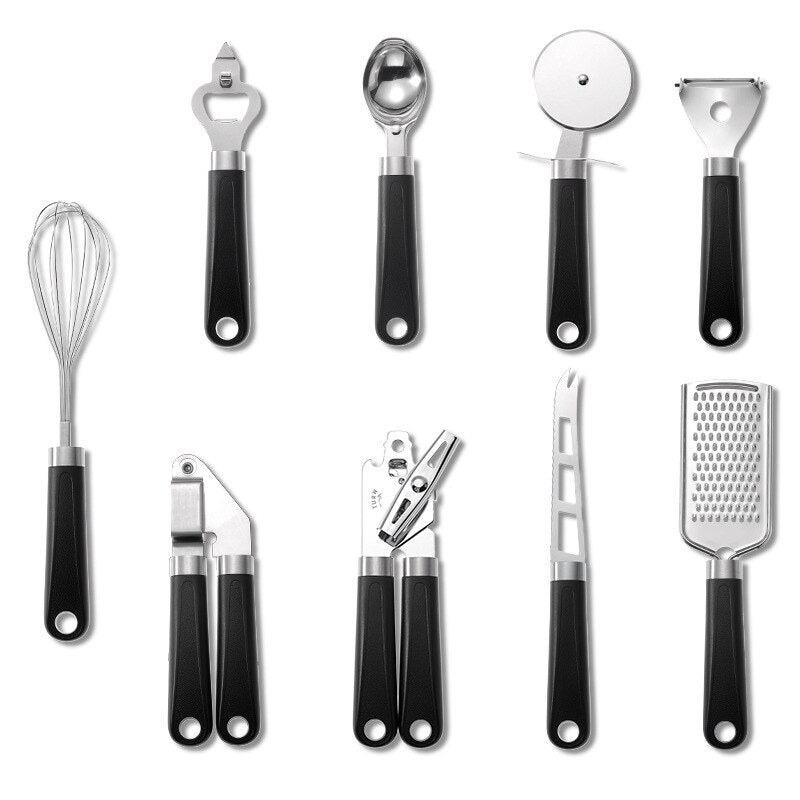 All 9 tools in the black kitchen gadget set