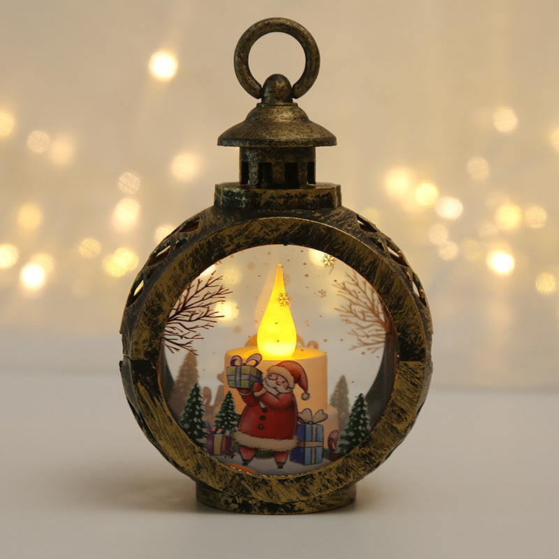 LED Christmas Scene Lantern – Round