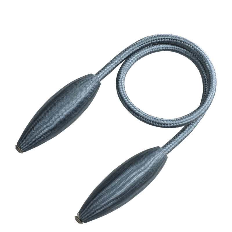 Twisted rope curtain tieback in slate blue