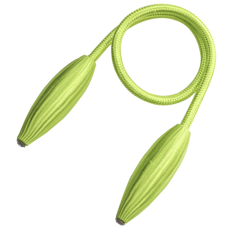 Twisted rope curtain tieback in lime green