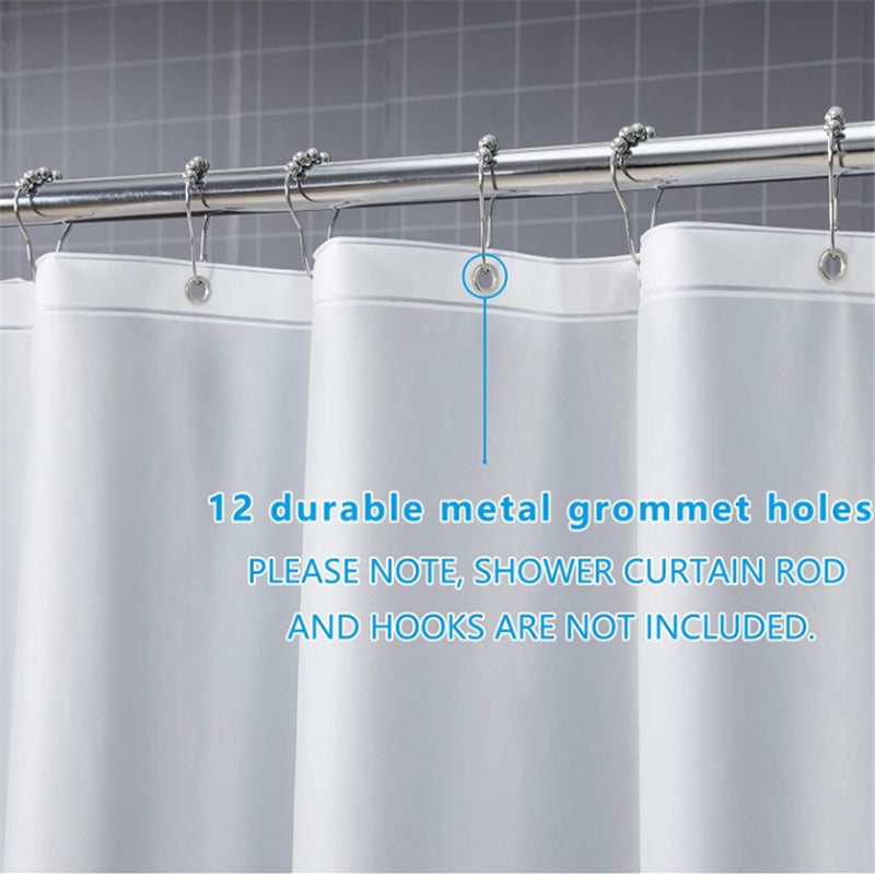 Metal grommet eyelets on the shower curtain liner