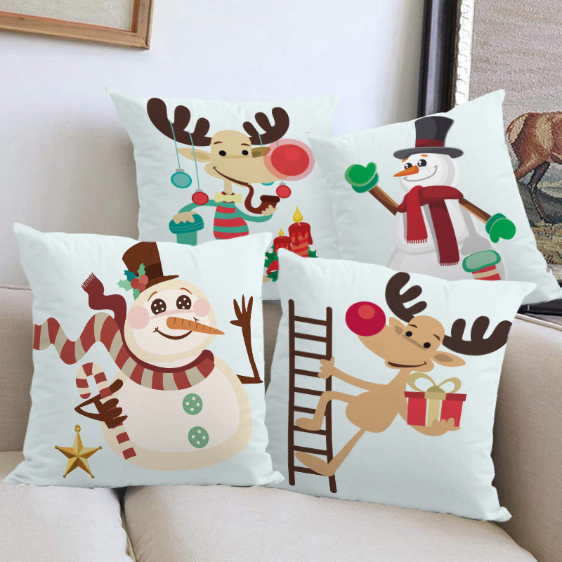 Super Soft Reindeer & Snowman Cushion Cover (45 x 45 cm)
