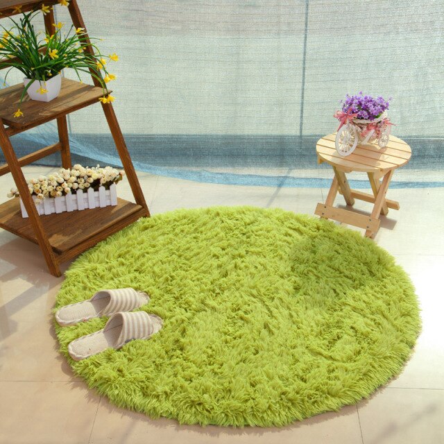 Fluffy Round Faux Fur Rug – Soft Shaggy Area Rug