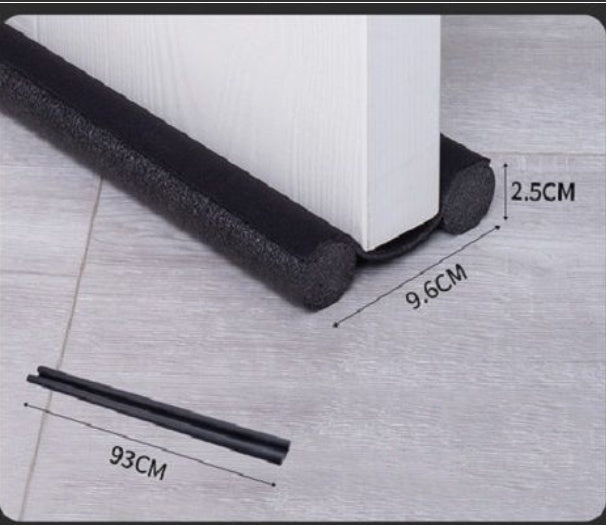 Black twin foam draught excluder 93 cm