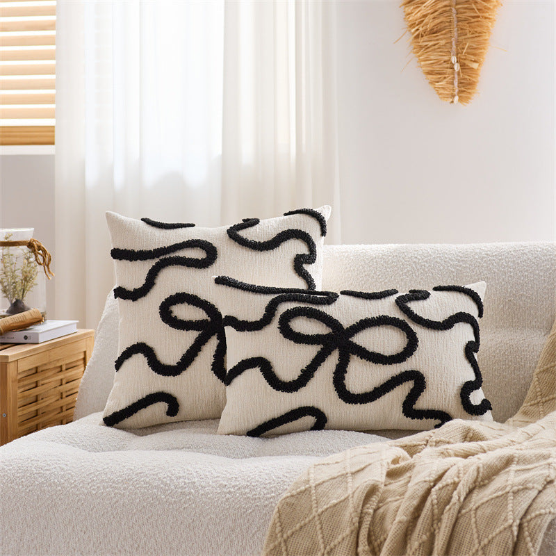 Textured Tufted Bow Cushion Cover – image 7